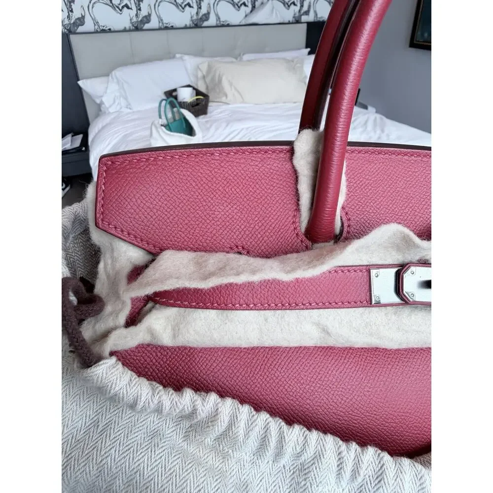 Hermes Birkin 30 Vibrant Red Epsom Palladium PHW Stamp X 2016